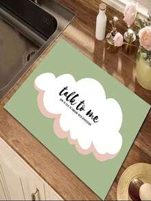 1 件法蘭絨客廳地墊浴室可愛字母印花門墊防滑墊 - 彩色 - 查看 7