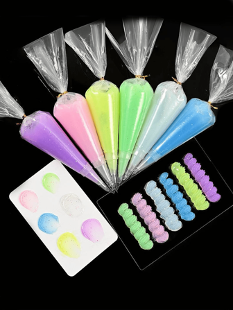 50g/Pack Imitation Light Crystal Clear Fine Glitter Slime Putty, Cream Colored, Used For Diy Hair Clips, Phone Cases, And Goo Cards Handmade Craft Summer, School