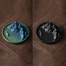 1pc Solid Color Traditional Chinese Incense Burner For Backflow Incense, Ceramic Incense Holder With Small Incense Sticks Slot For Sandalwood Tea Table Tea Ceremony - Multicolor - View 2