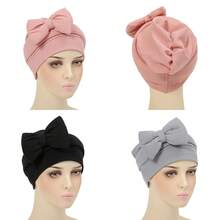 Màu thuần Khăn xếp Dây buộc tóc Với Bowknot Thời trang Xoắn Quấn đầu , 1 Miếng - Nhiều màu - Xem 1