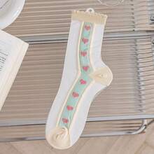 淺藍色透明玻璃絲中筒襪,甜美可愛,透氣舒適 - 淺藍色 - 查看 7