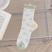 淺藍色透明玻璃絲中筒襪,甜美可愛,透氣舒適 - 淺藍色 - 查看 8