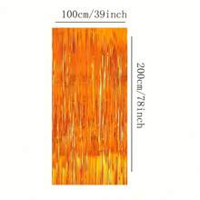 4packs Orange Foil Fringe Curtains Set & Metallic Photo Booth Backdrop Door Curtain, Perfect Decorations For Halloween Party, Wedding, Engagement, Birthday, Anniversary, Graduation, Bachelor Party And Other Important Occasions,Christmas