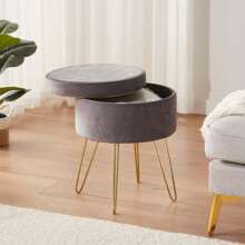 Savannah Round Storage Vanity Stool