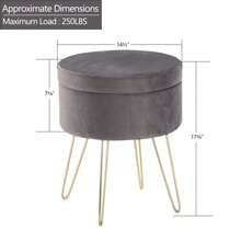Savannah Round Storage Vanity Stool
