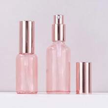 2 Piezas De 100ml Botella De Spray De Vidrio Rosa, Botella Recargable De Aceite Esencial, Contenedor Portátil De Cosméticos - Rosa Pálido - Ver 6