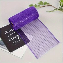 Golden Crafts And Party Mesh Ribbon - 6-Inch Metallic Gold Decoration Yarn, 10-Yards Roll For DIY, Festive And Fashion Projects - Multicolor - View 27