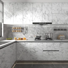 1 Roll Of Self-Adhesive Vinyl Film For Home Use, Perfect For Kitchen, Living Room And Tea Table Decoration - Black and White - View 7