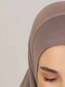 1 件装经典长边丝绸头巾，适合日常和运动头巾，头巾头带，适合阿巴亚日常帽下面纱服装 - 卡其色 - 查看 4