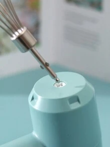 AOYI 1pc ABS Electric Whisk Baking Tool, Modern Whipped Egg White Cream Cake Blender For Kitchen - Blue - View 8