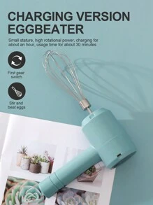 AOYI 1pc ABS Electric Whisk Baking Tool, Modern Whipped Egg White Cream Cake Blender For Kitchen - Blue - View 10