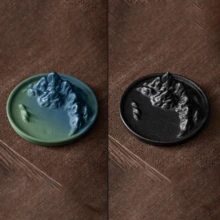 1pc Solid Color Traditional Chinese Incense Burner For Backflow Incense, Ceramic Incense Holder With Small Incense Sticks Slot For Sandalwood Tea Table Tea Ceremony - Multicolor - View 1