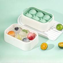 1pc Green Ice Cream Mold, Home Use Ice Cube Tray For Making Ice Cream, Popsicles, Snowballs, Press Type Silicone Mold - Green - View 1