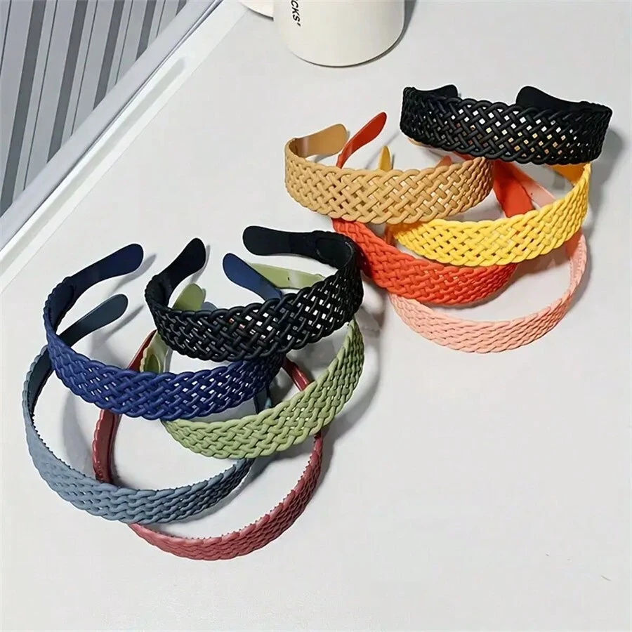 5pcs Braided Pattern Headbands, Simple Style Hair Accessories For Women, Non-Slip Hairband With Teeth Boho - Multicolor - View 1