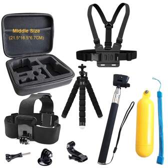 Stativtillbehör för GoPro Hero 13 12 11 10 9 Mount Floating Bobber Selfie Stick Go Pro 8 7 6 5 4 För DJI OSMO Action 5Pro 4 3 Insta360 X4 X3 SJ4000 ENEK H9R Kamera