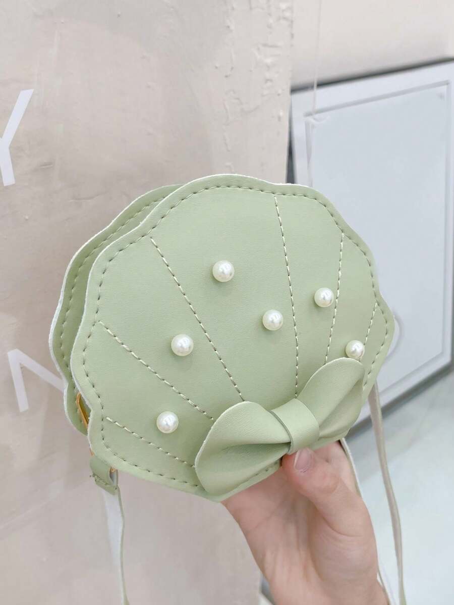 Cartoon Seashell Mini Crossbody Bag - Green - View 1