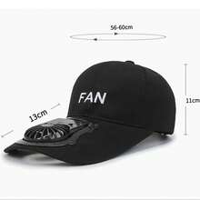 Gorra Sombrero De Sol Con Ventilador De 3 Velocidades Usb - Negro - Ver 4