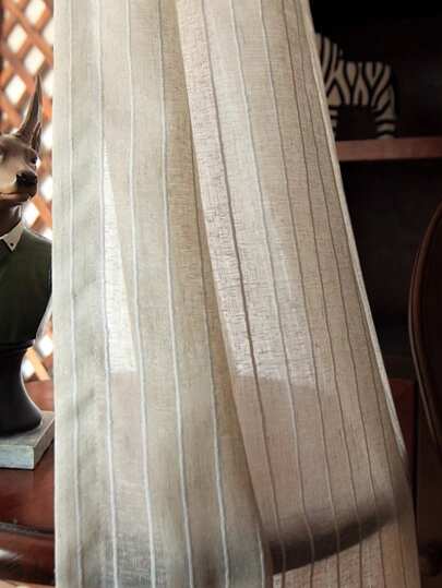 1pc Nordic Style Linen Curtain, Light Filtering Sheer Curtains For Bedroom Living Room, Modern American Linen Curtain