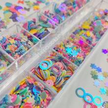 12 Grades/Caixa Mix Cores de Macaron Lantejoulas para Unhas Artesanato Brilhante Estrela Coração Sakura Lantejoulas Lantejoulas DIY Manicure Decoração de Unhas Pingentes de Unhas Pedras Preciosas para Unhas Suprimentos para Unhas - Multicolorido - Ver 2