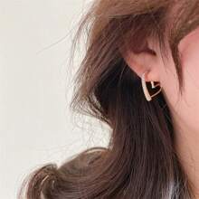 1對時尚不銹鋼人造珍珠裝飾圓耳環適合女士適用於約會禮物 - 金黃色 - 查看 4