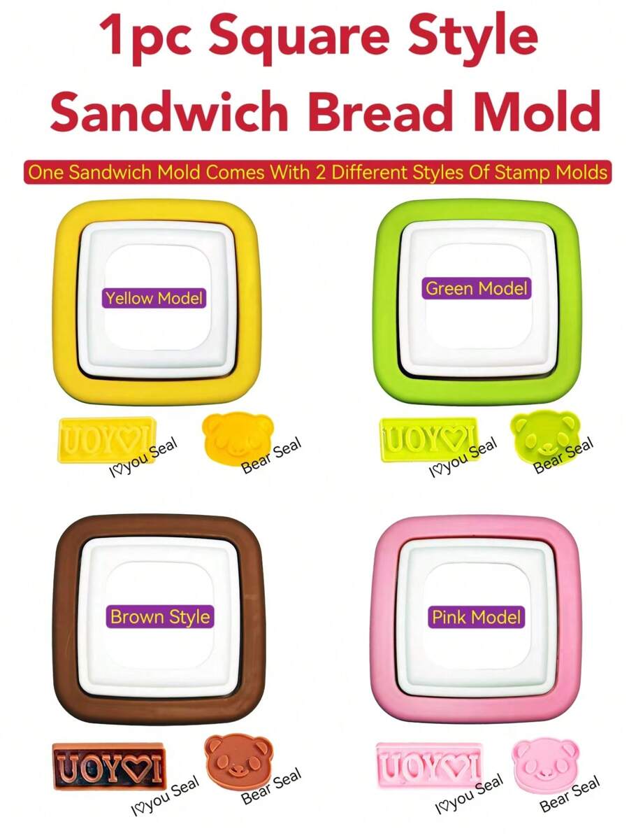 4pcs Sandwich Cutter Set With Different Shapes, Heart Shaped Bread Mold