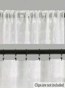 1pc Bohemian Style White Sheer Curtain With Pom Poms - Rod Pocket, Light Filtering, Uv Resistant, 100% Polyester Fiber, Suitable For Window Decoration In Bedroom, Office, Kitchen, Living Room And Study, Four Seasons Applicable - White - View 5