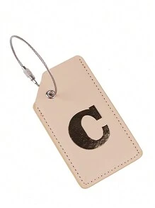 时尚轻质 PU 皮革防盗行李牌，带飞机图案，适合飞行、上学或度假，男女通用旅行必需品，适合旅行背包、旅行包、行李箱、旅行装备、返校包、学校配件、学校用品 - 卡其色 - 查看 4