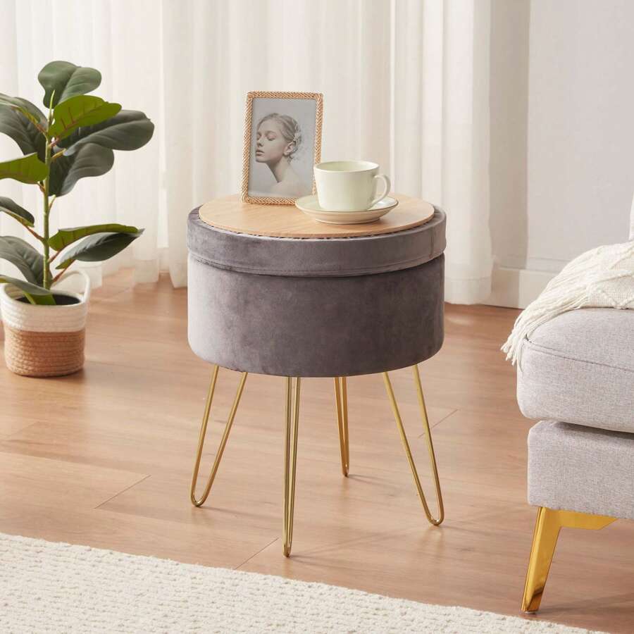 Savannah Round Storage Vanity Stool