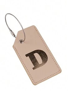 时尚轻质 PU 皮革防盗行李牌，带飞机图案，适合飞行、上学或度假，男女通用旅行必需品，适合旅行背包、旅行包、行李箱、旅行装备、返校包、学校配件、学校用品 - 卡其色 - 查看 5