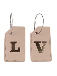 时尚轻质 PU 皮革防盗行李牌，带飞机图案，适合飞行、上学或度假，男女通用旅行必需品，适合旅行背包、旅行包、行李箱、旅行装备、返校包、学校配件、学校用品 - 卡其色 - 查看 9