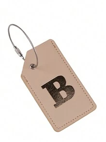 时尚轻质 PU 皮革防盗行李牌，带飞机图案，适合飞行、上学或度假，男女通用旅行必需品，适合旅行背包、旅行包、行李箱、旅行装备、返校包、学校配件、学校用品 - 卡其色 - 查看 3