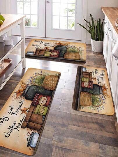 1 قطعة سجّادة مطبوعة بجرة تخزين العتيقة، سجّادة مستطيلة مضغوطة ناعمة للغاية غير قابلة للانزلاق وامتصاصية للأرضيات لغرفة المعيشة وديكور المنزل