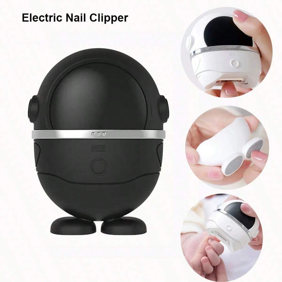 Smart Electric Nail Clipper Automatic Nail Trimmer Safe Rechargeable Fingernail Cutter With Nail File Low Noise For Kids Elderly Portable Manicure Tool