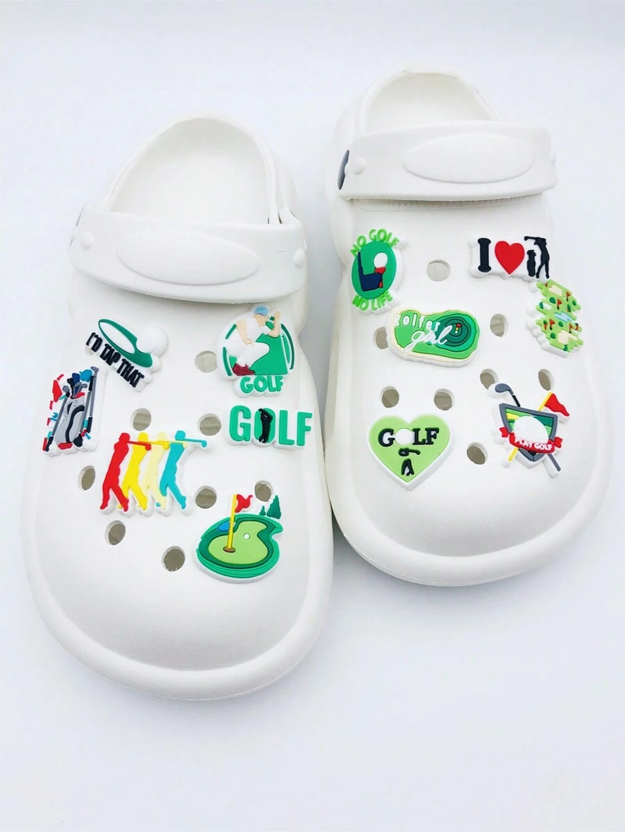 12pcs/Set Cartoon PVC Golf Balls And Golf Clubs For DIY  Golf Shoes, Suitable For Children And Adults - Multicolor - View 1