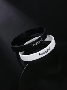 1 Set Minimalist Respect Silicone Bracelets For Men - Silicone Bracelet - View 1