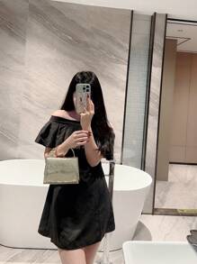 1pc Shiny Metallic Patent Leather Clutch Bag For Evening Party,Wedding,Prom,Cocktail,Tready Party Bag & Bride BagTready Bride Bag, Perfect For Party,Wedding, Prom,Dinner/Banquet, Matching With Wedding Dress, Formal Dresses, Prom Dress, Birthday Dress, Party Dress - Gold - View 9