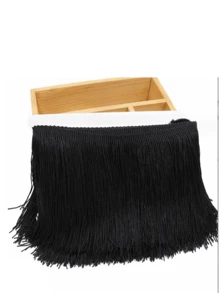 15cm Polyester Double Tassel Fringe Lace For Clothing Accessory Diy Latin Dance Costumes - Black - View 2