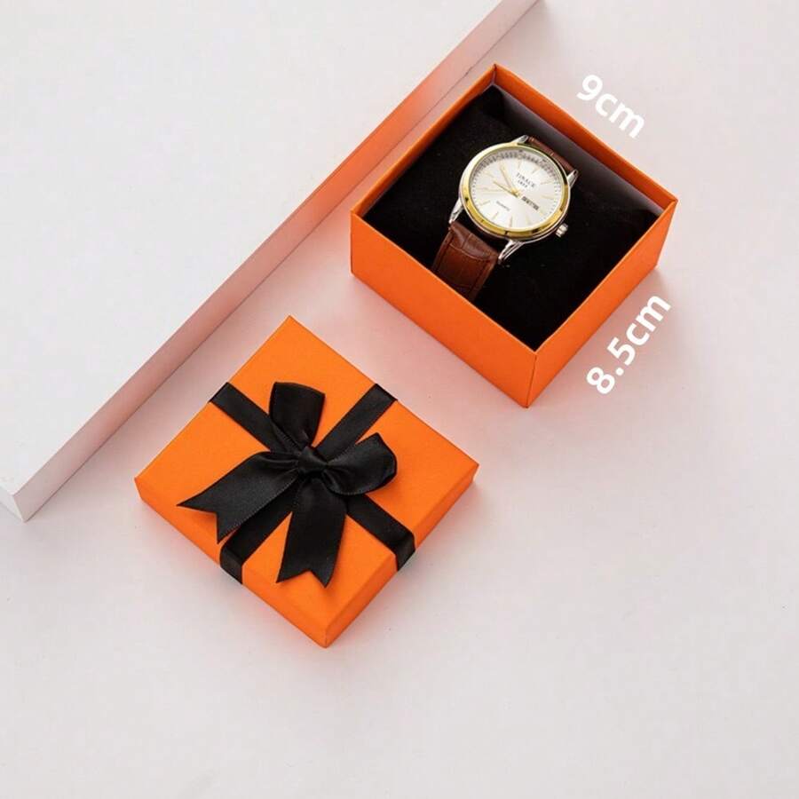 1 pieza Caja de almacenamiento de reloj Estuche de exhibición Caja de regalo con lazo para transporte - Unitalla - Ver 1