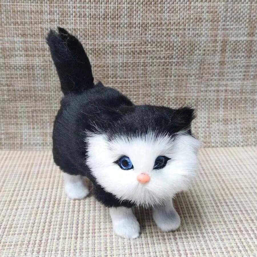 Lindo Peluche De Animales Con Forma De Gato Parado - Negro - Ver 1