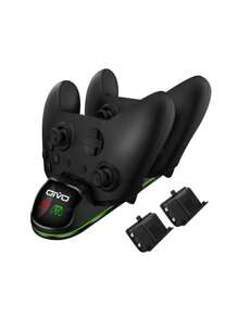 Kit 4 em 1 Suporte Base Vertical Com Cooler 2 Baterias Dock Xbox One X - Preto - Visão 3