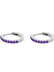 1 đôi Bông tai dát bằng thép không gỉ & đá Cubic Zirconia thời trang, Bộ sưu tập đá Giáng sinh cho món quà Ngày của Mẹ - Bạc - Xem 18