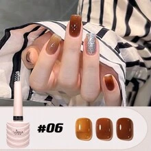 MISS SHAKA 2024新款Slouchy凝胶指甲油无底漆密封层3合1套穿凝胶流行白色光疗灯美甲 - 彩色 - 查看 40