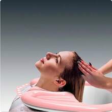 1pc Pink Adult Hair Washing Basin For Home Hair Care - Pink - View 1