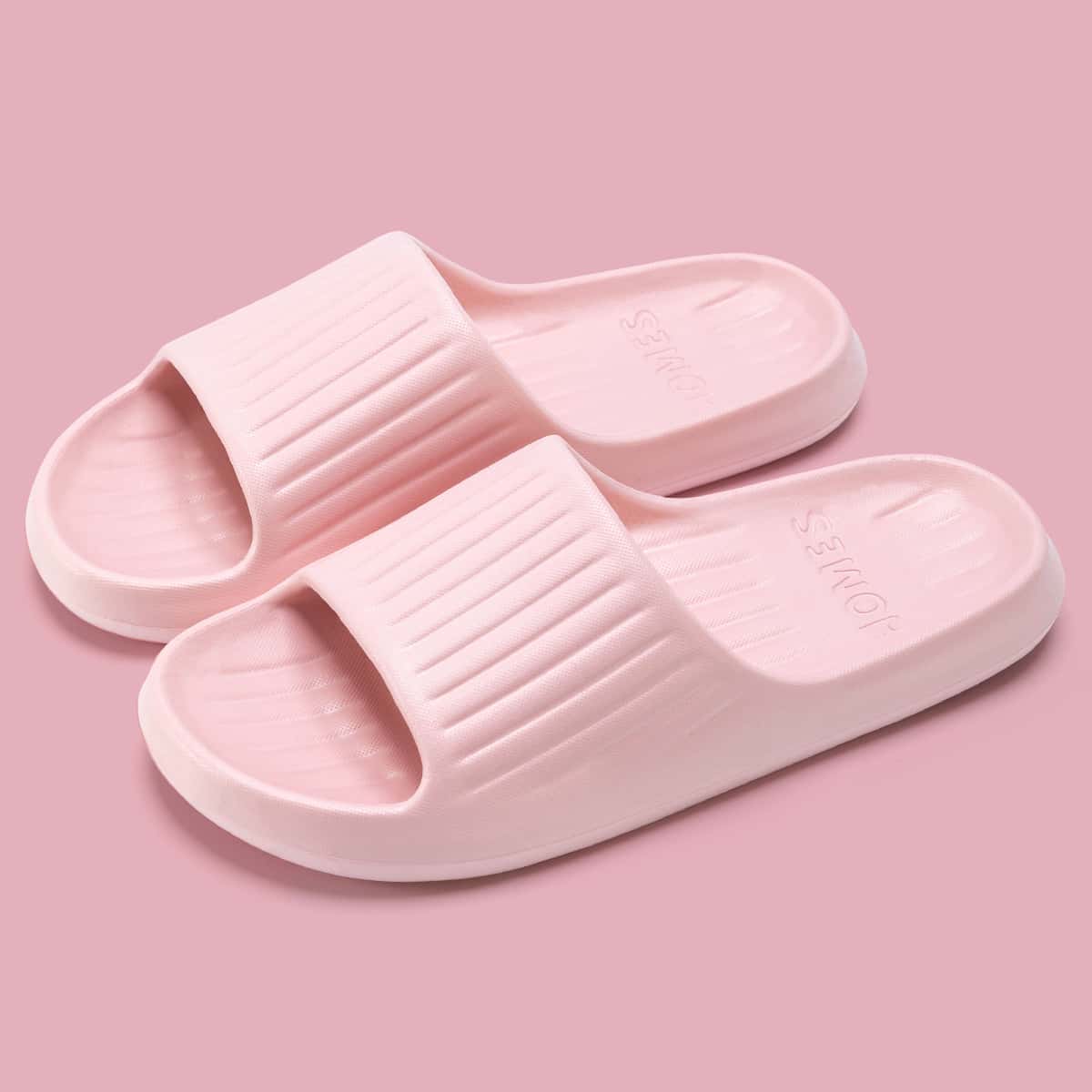 Zapatillas de casa rosa para mujeres, ideales para verano, sandalias de secado rápido para baño de parejas - Rosa - Ver 1
