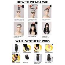 DZfirst Dài Tự nhiên Xoăn Sóng Ở giữa Phần Tóc giả xoăn Đen 26 Inch Sợi tổng hợp Chống nóng Tóc giả Hằng ngày Tóc giả sành điệu - màu đen - Xem 11