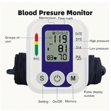 1pc Automatic Blood Pressure Monitor, Arm-Type Blood Pressure Meter, Neutral English Blood Pressure Monitor, USB Powered - This Product Does Not Include Batteries! - Multicolor - View 3