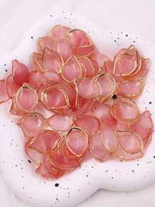 30pcs Acrylic Transparent Frosted Gradient Gold Edge Petal Lotus Petal DIY Hairpin Accessory Material