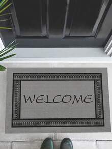 1 Miếng Lá thư In Mẫu Thảm cửa , Phong cách Đơn giản Polyester Chất xơ Hình chữ nhật Thảm trải sàn Thích hợp Đối với Phòng khách Nhà  Trang trí - Xám - Xem 6