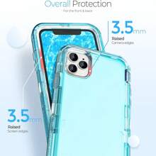 Funda de teléfono resistente de 3 en 1 de Apple, [protección contra caídas de grado 10 pies], funda de teléfono transparente resistente a golpes y caídas hecha de material mixto TPU+PC