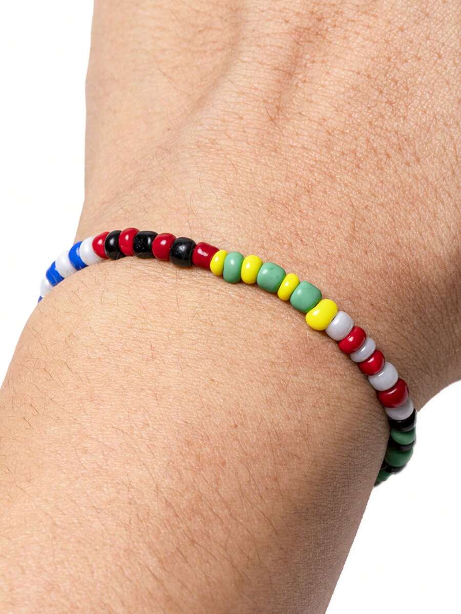 Pulsera Ilde 7 Potencias Santería 1 Hilo Ajustable - Multicolor - Ver 1